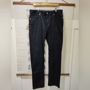 Guess Premium Lincoln Slim Straight Black Jeans Size 34 Hand Finished
